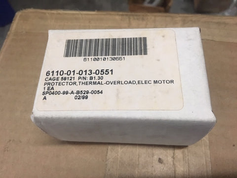 Series B1.30 Square D Overload Relay Thermal Unit NSN:6110-01-013-0551 P/N:B1.30