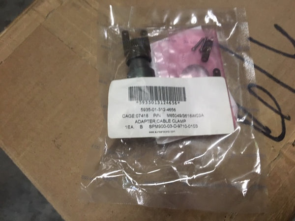 Sunbank Electrical Connector Backshell w/ Clamp P/N:M85049/3618W03A NSN:5935-01-312-4656
