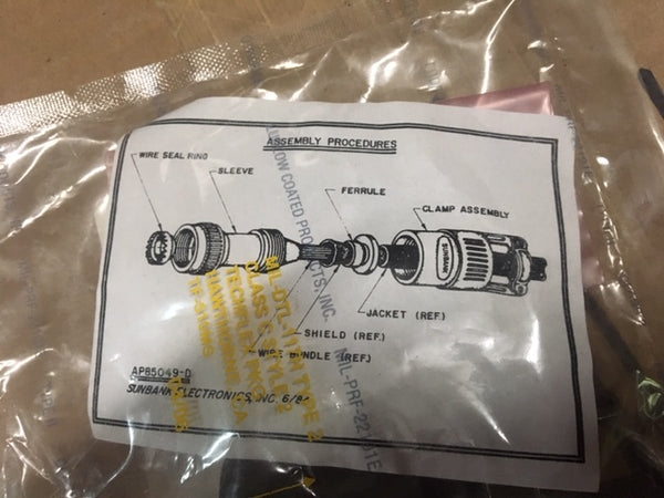 Sunbank Electrical Connector Backshell w/ Clamp P/N:M85049/3618W03A NSN:5935-01-312-4656