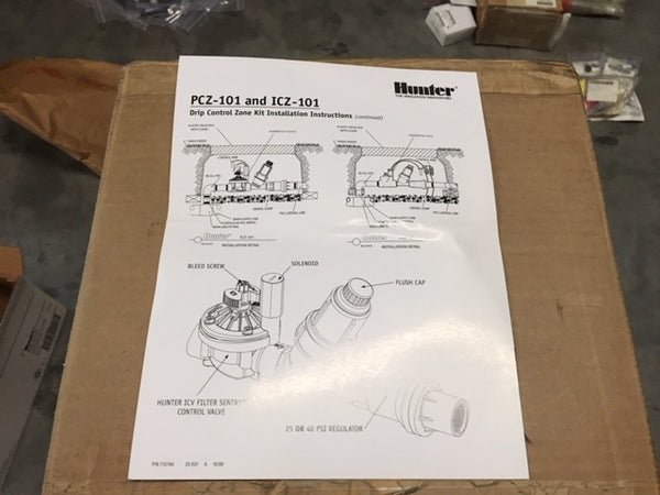 Hunter 1" PCZ-101-25 Drip Zone Control PGV Valve Kit w/ 25 PSI Pressure