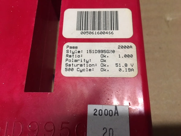 Eaton Model:151D995G20 Current Sensor, 200amp NSN:6625-01-439-0237