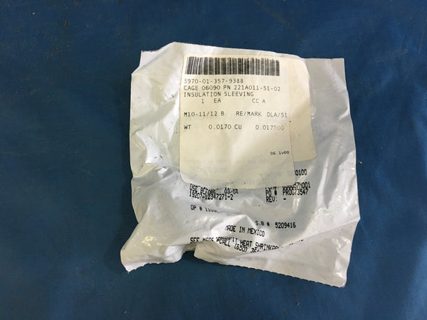 Tyco 12347271-2 Special Purpose Electrical Insulation Sleeving NSN:5970-01-357-9388