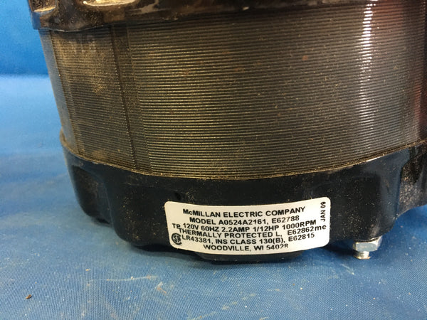 McMillan Electric Co A0524A2161 Electric Motor 1/12HP 120V 2.2A NSN:6105DSMOTOR002