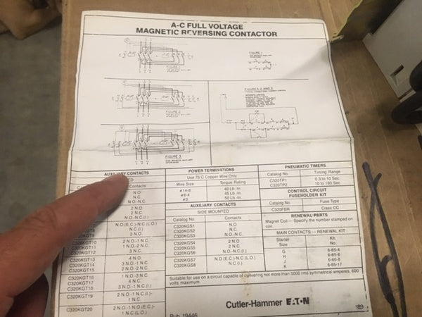 Eaton Cutler Hammer CCE55GN3AB Size 4 Starter Magnetic Contactor NSN:6110-01-372-6986