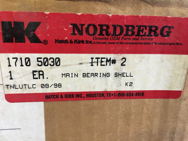 Hatch & Kirk 1710 5030 Main Bearing Shell