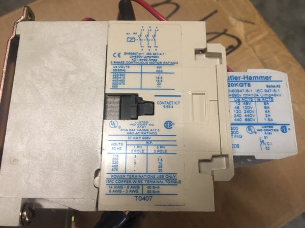Eaton Cutler Hammer CCE55GN3AB Size 4 Starter Magnetic Contactor NSN:6110-01-372-6986