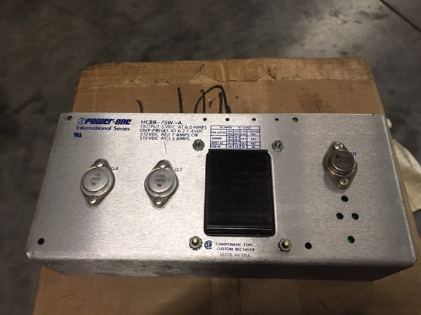 Power-One HCBB-75W-A Power Supply 5VDC 6A ±12VDC, ±15VDC 100/120/220/230/240VAC NSN: 6130-01-205-0831