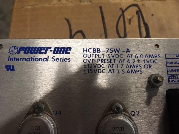 Power-One HCBB-75W-A Power Supply 5VDC 6A ±12VDC, ±15VDC 100/120/220/230/240VAC NSN: 6130-01-205-0831