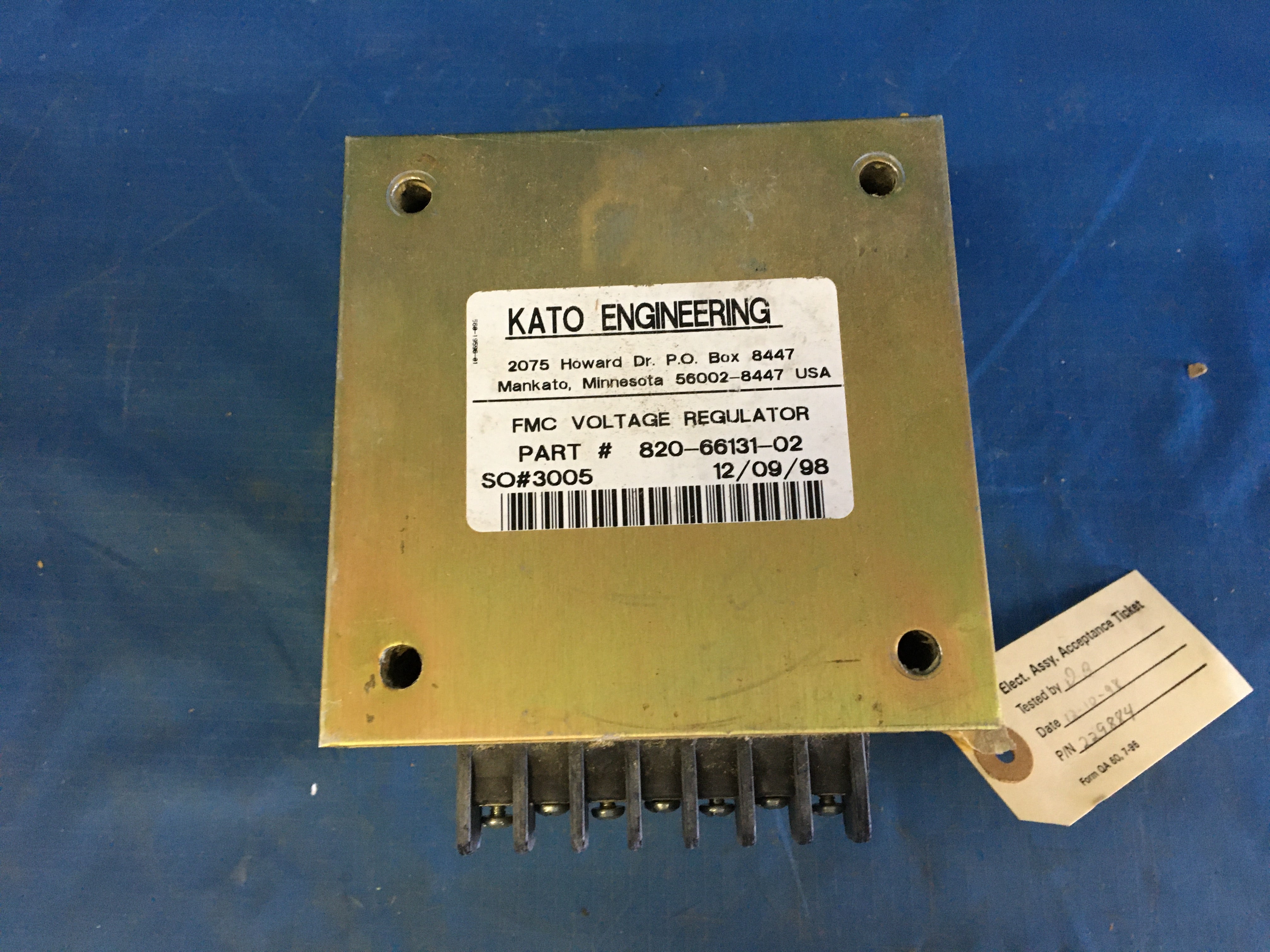 Kato Engineering 820-66131-02 Voltage Regulator NSN:6110-00-603-2864