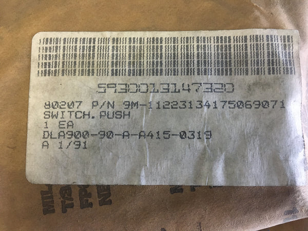 C and K Components 9M-11223134175069071 Push Switch NSN:5930-01-314-7320