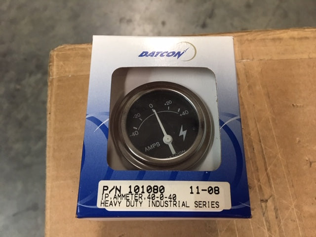 NOS Datcon Heavy Duty Industrial Ammeter Gauge 40-0-40 Amp, P/N:101080 NSN:6625-01-533-7025