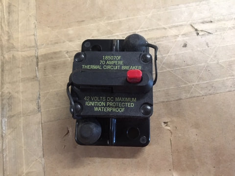 Hi-Amp, 70 Amp, Boat Circuit Breaker Switch, 42 VDC, Waterproof, P/N:185070F, NSN:5925DSCIRCUIO