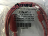 Pomona 1166-48-2-VP Patch Cord, Alligator Clip to Banana Plug NSN:6625-00-728-7604