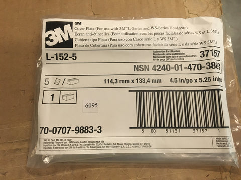 3M Headgea Cover Plate NSN:4240-01-470-3863 P/N:37157 Model:L-152-5