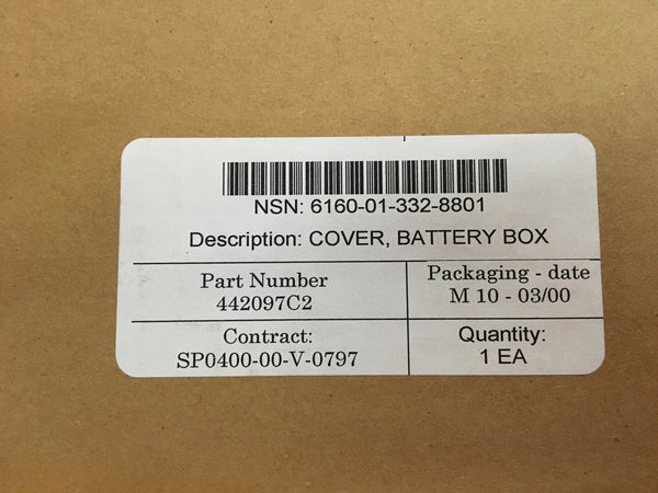 Cover Battery Box, P/N:442097C2 NSN:6160-01-332-8801