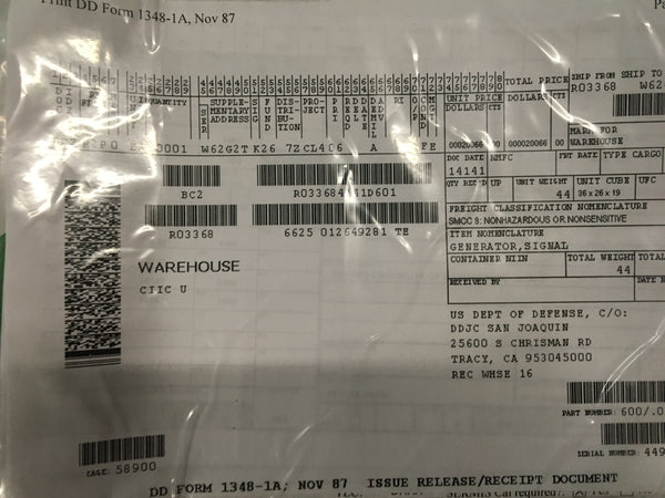 Signal Generator NSN:6625-01-264-9281 Model:600/.01-8-03-06