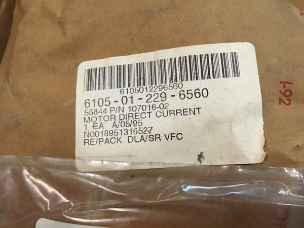 Pacific Science DC Motor Cat:42VM62-201-5 NSN:6105-01-229-6560 Model:107016-02