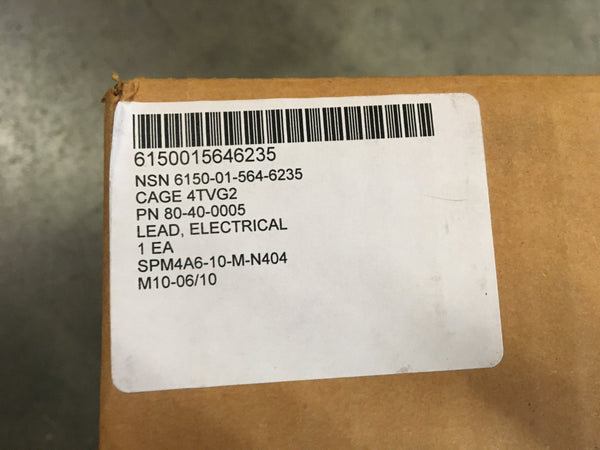 NOS Electrical Lead for A/S32A-45, NSN:6150-01-564-6235 Model:80-40-0005