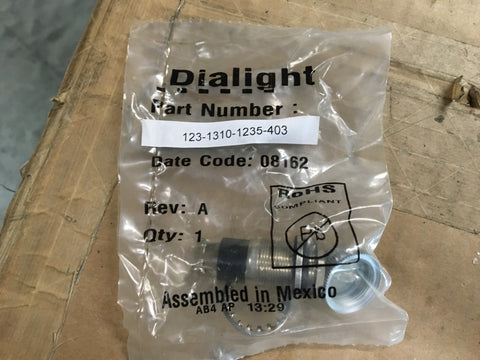 Dialight Panel Indicator Light W/ White Translucent Lens Color, Mil-Spec, P/N:123-1310-1235-403 NSN:6210-01-185-7356