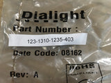 Dialight Panel Indicator Light W/ White Translucent Lens Color, Mil-Spec, P/N:123-1310-1235-403 NSN:6210-01-185-7356