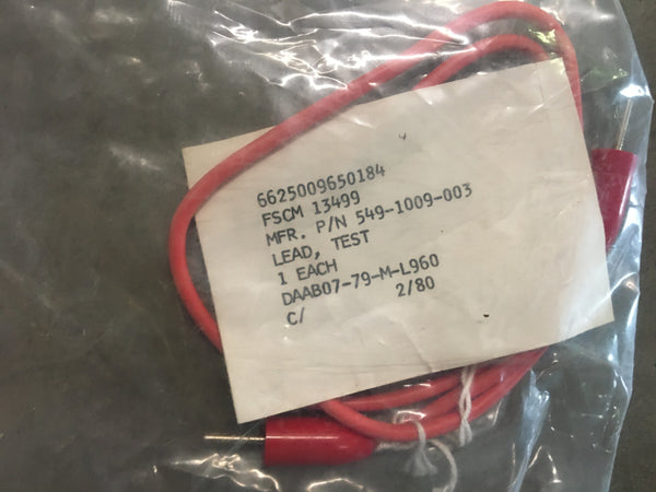 NOS Rockwell Collins Test Lead NSN:6625-00-965-0184 Model:549-1009-003