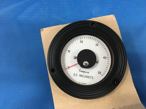 NOS Simpson DC Voltmeter Panel Mount, 0-50 DC Volts NSN:6625-01-441-3366 Model:17977