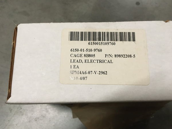 NOS Pac Corp,Jack Telephone Electrical Lead, 10FT, 10AWG, NSN:6150-01-510-9760 Model:89892208-5