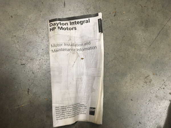 Dayton Tri-Volt Industrial Motor Model:2N982 NSN:6105DSMOTOROO