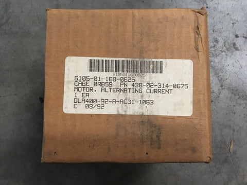 Delta Intl Machinery Corp AC Motor NSN:6105-01-168-0625 P/N:438-02-314-0675