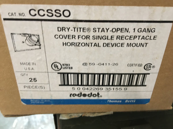 Red Dot CCSSO Dry-Tite Stay-Open 1-Gang Receptacle Cover