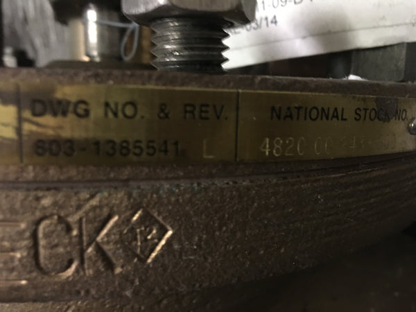 Prima Valve 6" Stop-Check Valve NSN:4820-00-243-9800 P/N:803-1385541-063AF