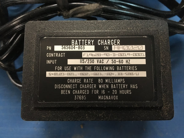 NOS Raytheon Battery Charger for Scope Shield Phase I NSN:6130-01-288-0653 Model: 565604-803