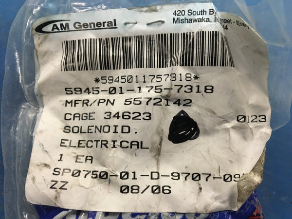 Am General Electrical Solenoid NSN:5945-01-175-7318 Model:5572142