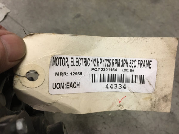 A.O. Smith P56B74B21 AC Motor, 1/2HP, 208-230/460V, 1725RPM, 3PH, 56C FR