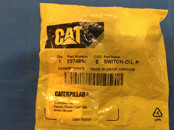 Caterpillar 2374894 Heavy Duty Oil Pressure Switch For Loader, Backhoe 420D-IT NSN:5930-01-523-7887 Model:237-4894