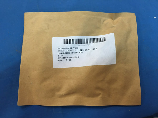 Amphenol Corp Electrical Receptacle Connector NSN:5935-00-451-7583 P/N:225-22221-103