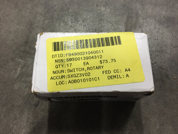 Electro Switch Corp Rotary Switch NSN:5930-01-390-4312 Model:31304A