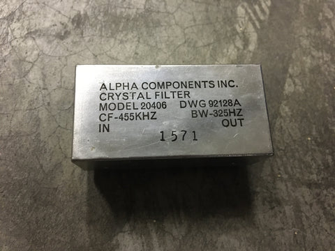 Alpha Components Band Pass Filter NSN: 5915-01-092-6402 P/N: 20406