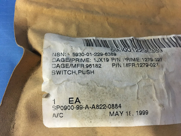 Eaton Push Switch NSN:5930-01-229-6389 P/N:1279-027