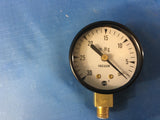 Ametek 2" Vacuum Gauge, Black Steel Case, 1/8"NPT,0-30 inHg MODEL:047225A