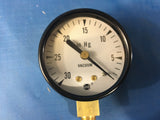 Ametek 2" Vacuum Gauge, Black Steel Case, 1/8"NPT,0-30 inHg MODEL:047225A