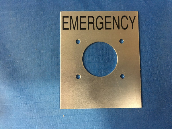Identification Plate, EMERGENCY OR SERVICE, NSN:9905-00-999-7369 Model:A-A-52483-2
