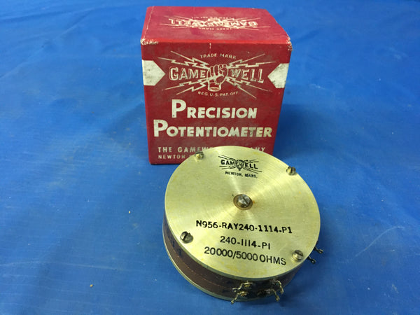 Gamewell Precision RL-270  Potentiometer 20000/5000 OHMS NSN:5905-00-549-8316 Model:240-1114P1