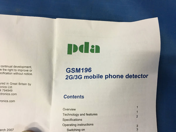 PDA GSM196 2G/3G Cell Phone Detector NSN:5895DSCOMMISC