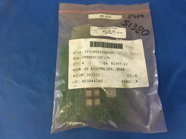 Oxygen PCB Indicator CPU NSN:5998DSCIRCUIA P/N:TK4C6579RO Model:AB 4XO336