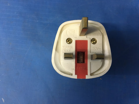 PMS 9680 White 3 Pin Plug 250V 13A Fuse Kite Mark P/N:S1363/3