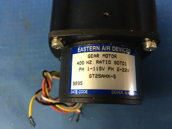Eastern Air Devices Gear Motor 400 HZ, Ratio 90T01 P/N:GT25AHX-5 NSN:6105-00-274-5059