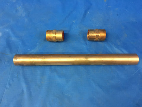 3PC NOS Brass Pipe 1”x 1”x 12"