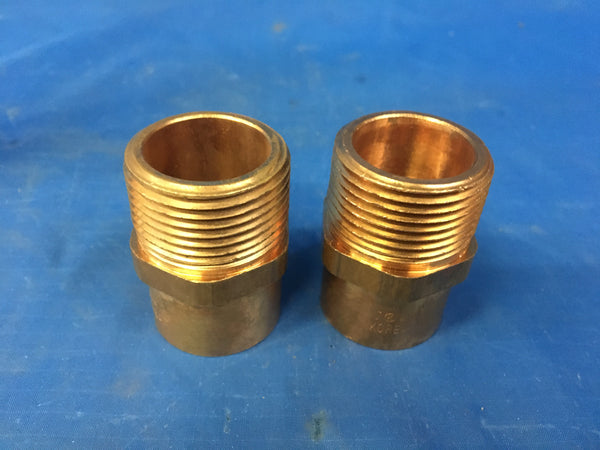 3PC NOS Brass Pipe 1”x 1”x 12"