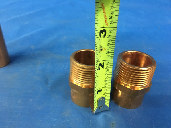 3PC NOS Brass Pipe 1”x 1”x 12"